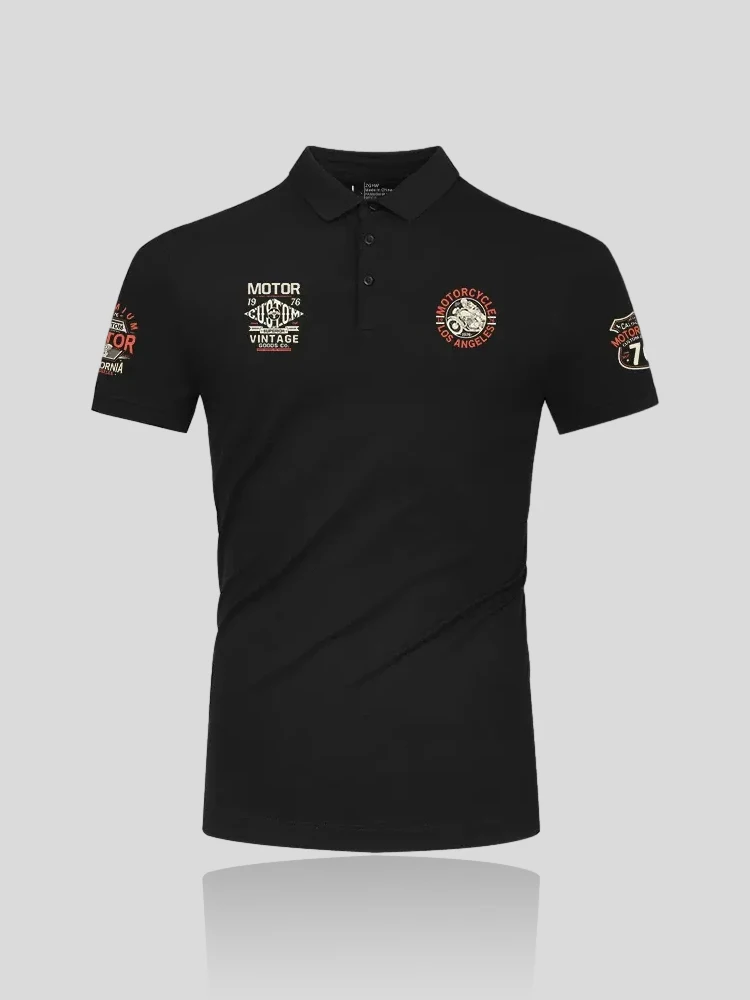 

Stylish Short Sleeve Shirt for Men Black Fashionable Brand I.T Collared T-Shirt Cool Urban Style Summer Fashion