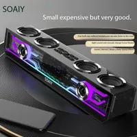 SOAIY SH01 TV/PC Sound Bar Subwoofer Desktop HIFI 6D Stereo Surround Sound System E-sports Wired Gaming Speaker 80W HIgh Power