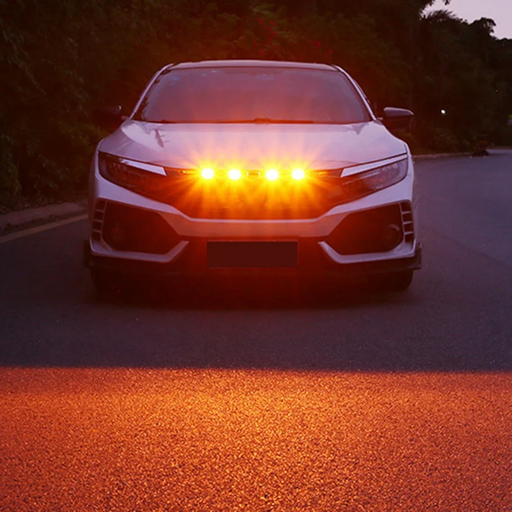 

2X [Вилка и PLAY] Автомобильная светодиодная передняя решетка дымчатого янтарного света, дневные ходовые огни, лампа для универсального пикапа, внедорожника, грузовика