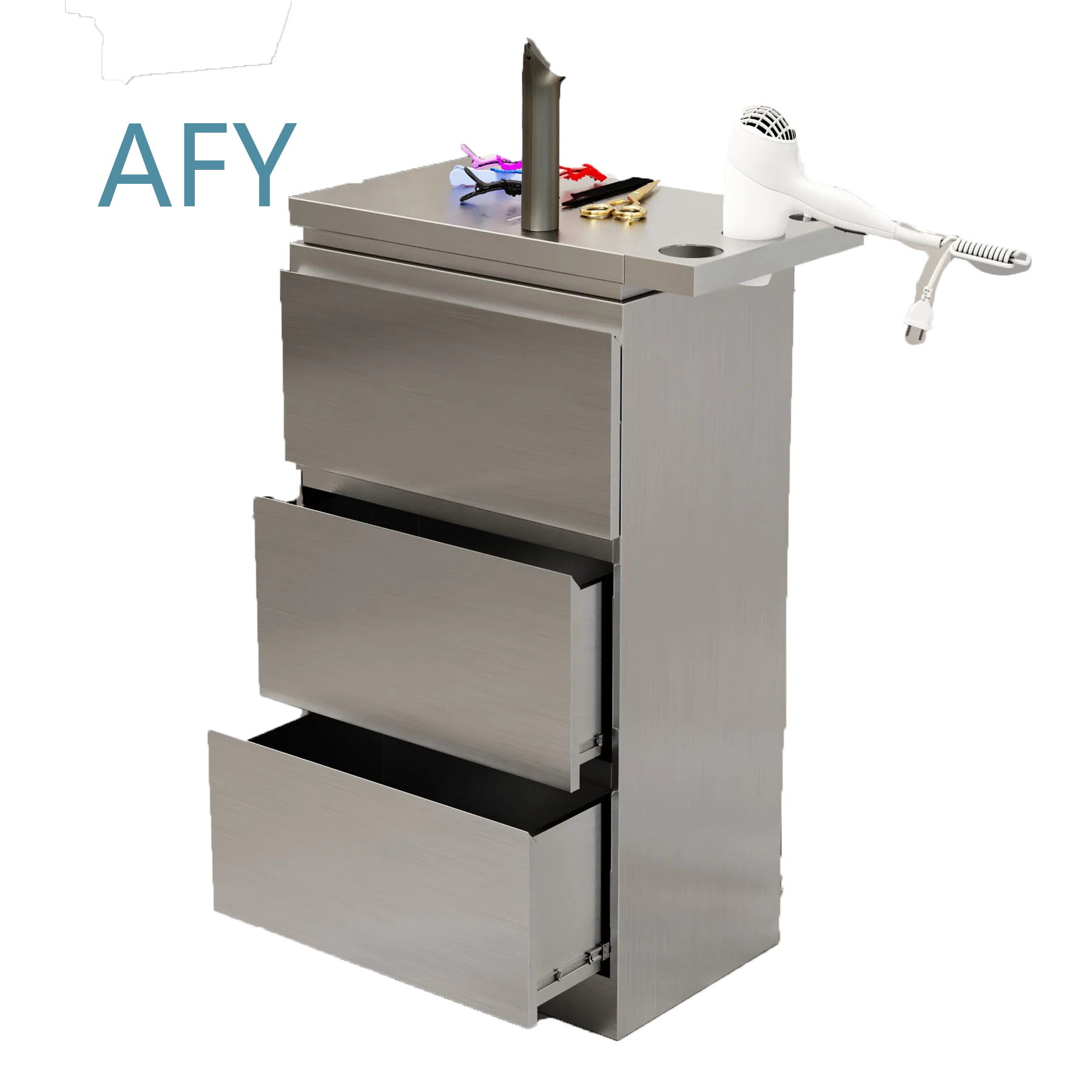 Barber Shop Stainless Steel Tool Cabinet for Hair Salon Stylist Cutting Shelf Tool Cart for Professional Barber Tools Storage