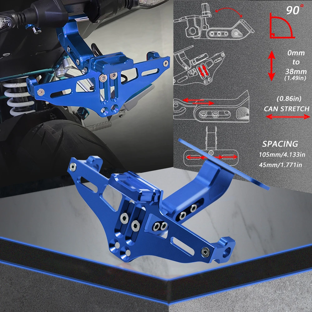 YZF R6 For YZFR6 YZF-R6 1999 2000 2001 2002 2003 2004 Rear License Plate Tail Frame Holder Bracket Turn Signal Light