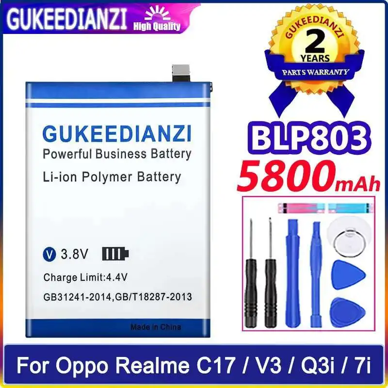 

Environmentally Friendly For Oppo Realme C17 V3 Q3i 7I Mobile Phone Battery 5800Mah BLP803
