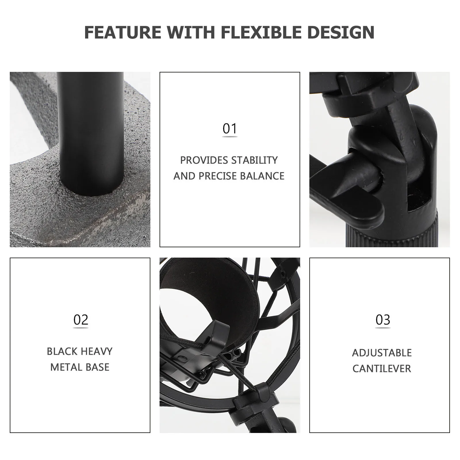 

1pc Mount Microphone Stand Boom Arm Adjustable Desktop Mic Holder For Broadcasting Podcasting Studio Recording