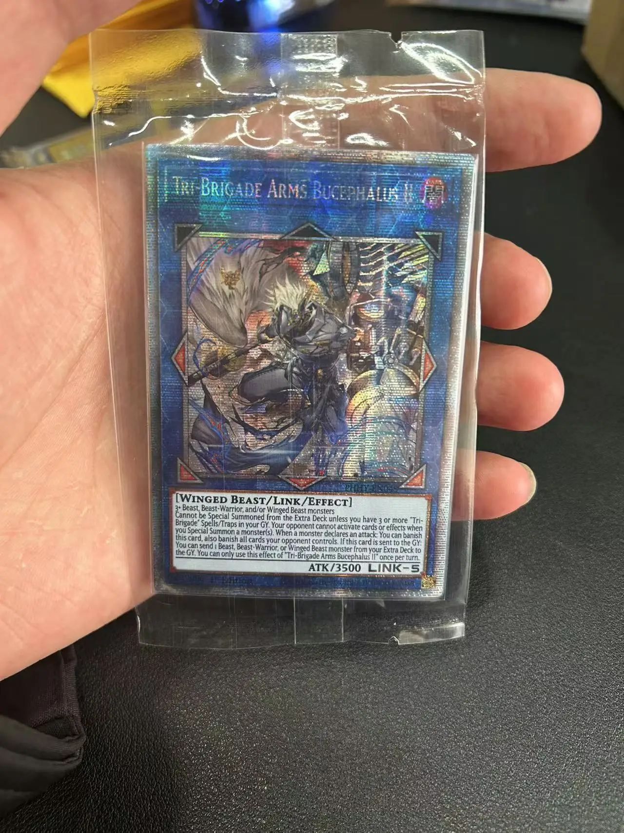 Yu Gi Oh PrismaticSecret Rare/PSER TCG Tri-Brigade Arms Bucephalus II(PHHY-EN048)English Collection customize Card (Not original