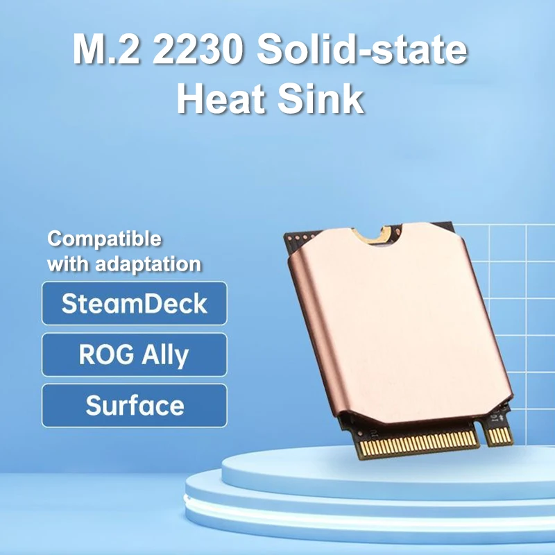 M.2 Copper Heatsink Cooler for 2230 SSD, Thermal Radiator for Steam Deck Console Accessories