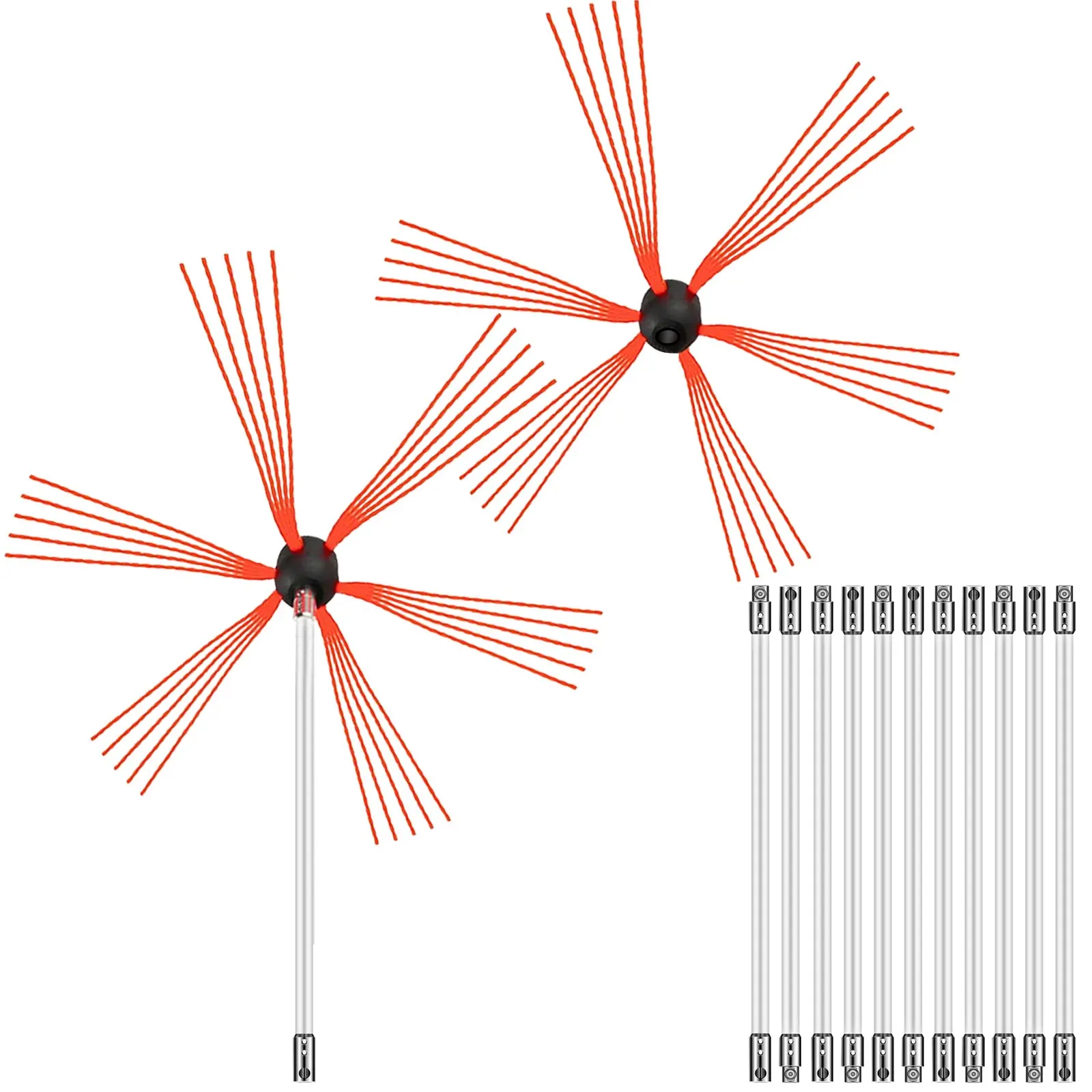 

Free Shipping-Chimney Sweep Kit 39FT Length, Chimney Brush Kit with 12 Nylon Flexible Rods and 2 Brush Head, Rotary Chimney Cleaning Kit Driven by Drill, Chimney Brush Rod Kit for Sweeping Fireplace