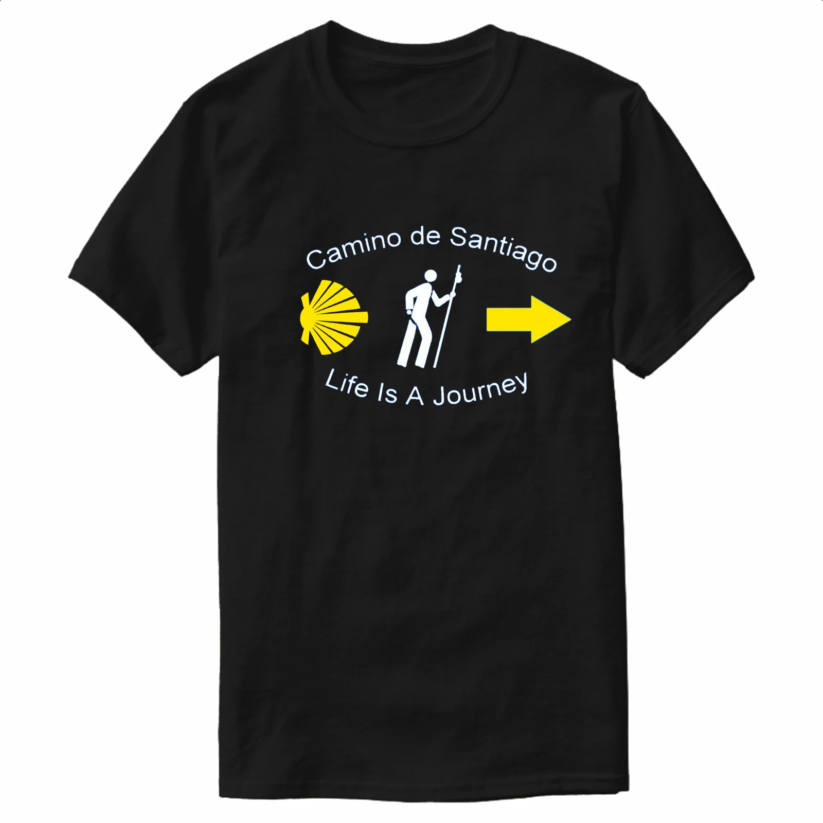 Life Is A Journey, Camino De Santiago | Spain Hiking T-Shirt 100% Cotton O-Neck Summer Short Sleeve Casual Mens T-shirt