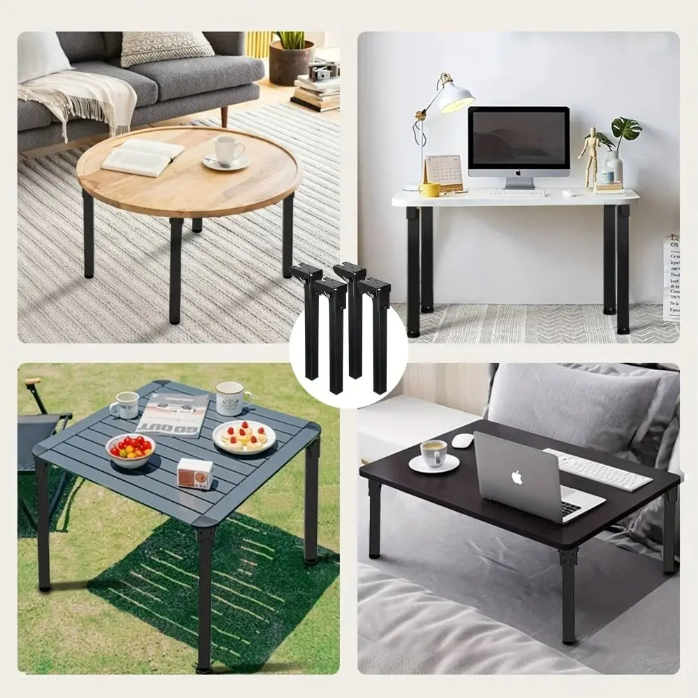 Metal Furniture Feet Adjustable Removable Metal Legs Durable Multi-purpose Computer Desk Foot Home Office Coffee Table
