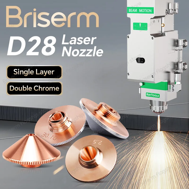 Fiber Laser Nozzle D28 M11 H15 Laser Cutting Nozzle 1.2 1.5 2.0 2.5 3.0 Single Double Chrome Raytools Nozzle Laser Head Parts