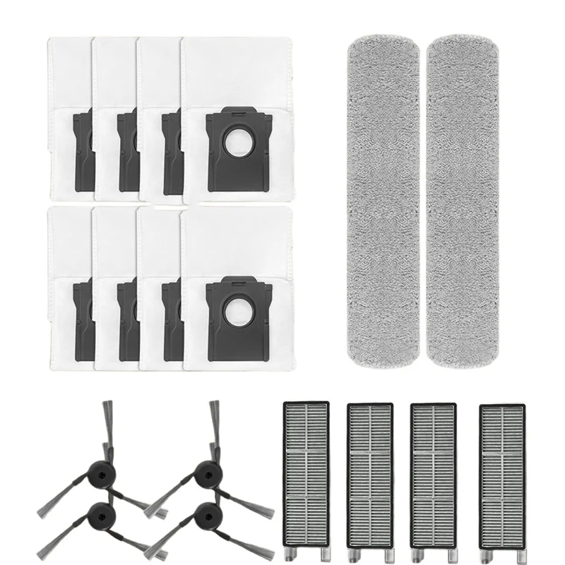 Abky-para mavova z50 ultra robô vácuo acessórios de substituição escova lateral filtro hepa saco pó mop pano conjunto