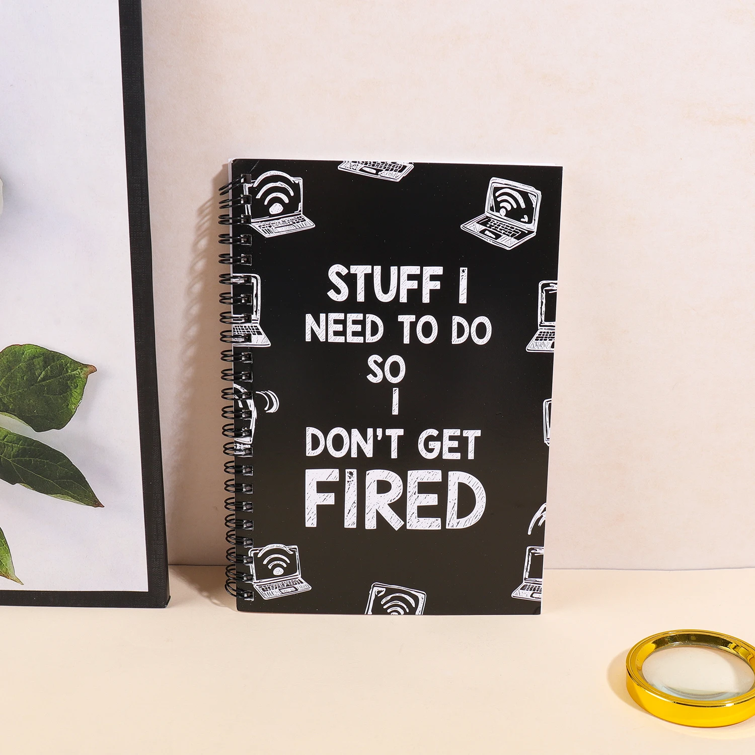 Funny Quote Spiral Notebook, Stuff I Need To Do So I Don't Get Fired, Lined Journal for Office Work To Do List Notes