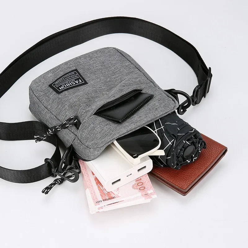 Bolsa masculina oxford pano casual diagonal máquina de mão pequena bolsa quadrada mensageiro bolsa de telefone menino fanny pacote de peito
