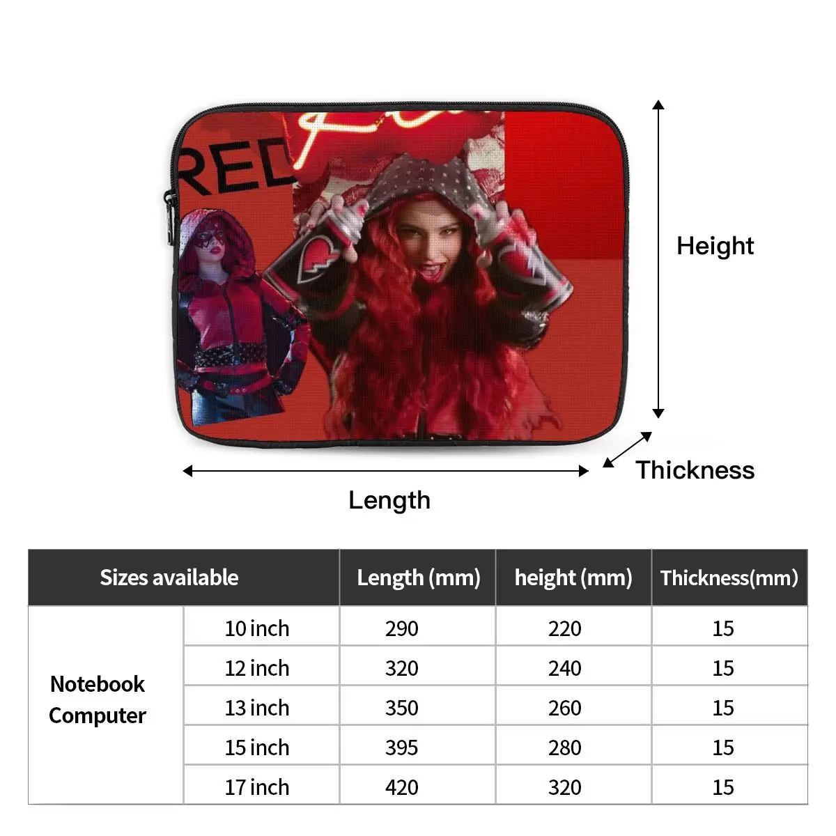 Descendants 4 The Rise Of Red Accessories Notebook Laptop Bag Case Pouch 10 12 13 15 17 Inch Notebook Tablet Shockproof Case Bag