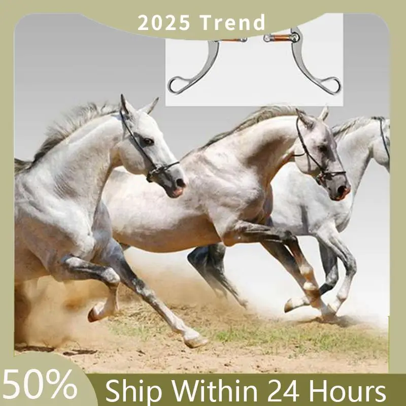 

A35F New Stainless Steel Snaffle Bit Horse Bits Horse Training Equipment For Mouth Training Bit With Copper Port