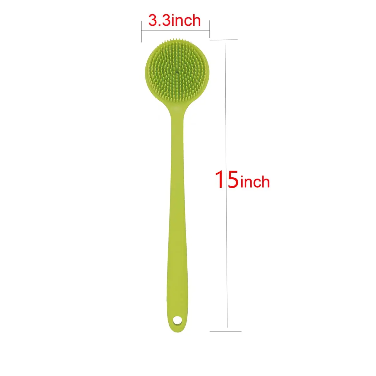 Soft Silicone Back Scrubber for Shower, Body Brush with Long Handle, BPA Free, Hypoallergenic, Eco-Friendly