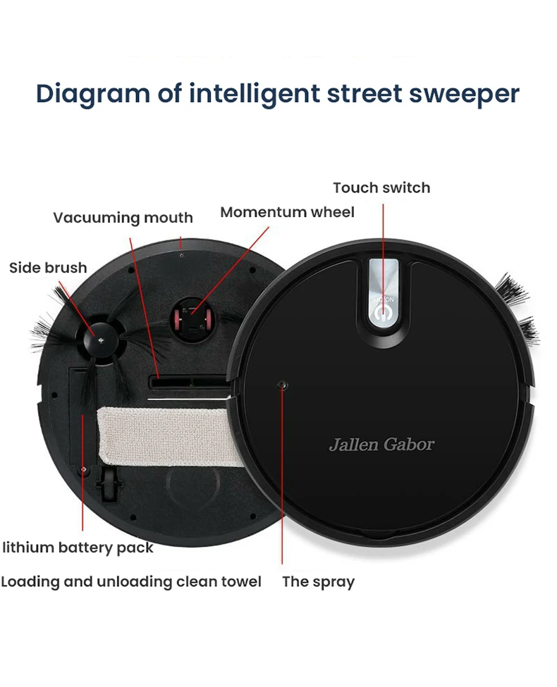 5-in-1 kabelloser intelligenter Roboter-Staubsauger, multifunktional, superleise, Staubsaugen, Wischen, Befeuchten für den Heimgebrauch, Haushaltsgeräte – Detail 22