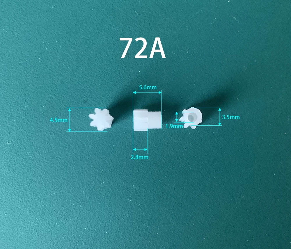 7/8 Teeth 0.5M Pinion Gear 72A 80.8A 81A 81.5A 082A Toy Helical Spare Parts Model DIY Plastic Gears Hole 0.8mm-2mm 10pcs/lot