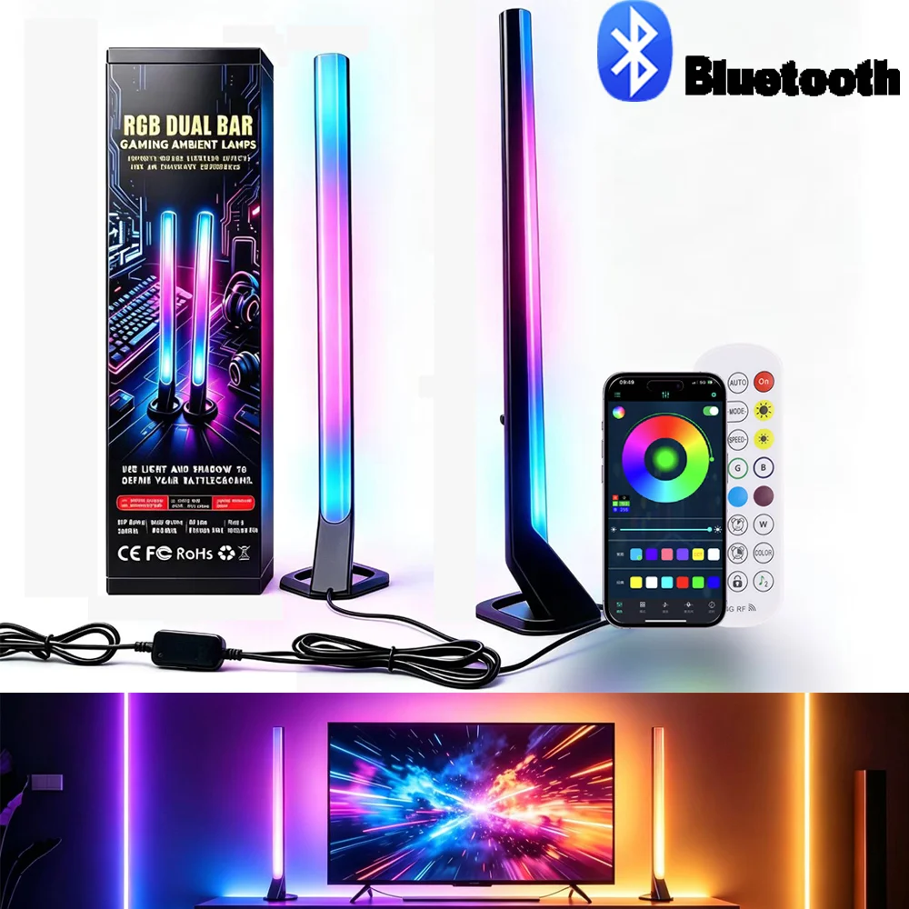 USB Music Light Bar RGBIC Pickup Rhythm Lights Desktop Strip Light APP Control Atmosphere Lamp for Gaming Bedroom TV Backlight
