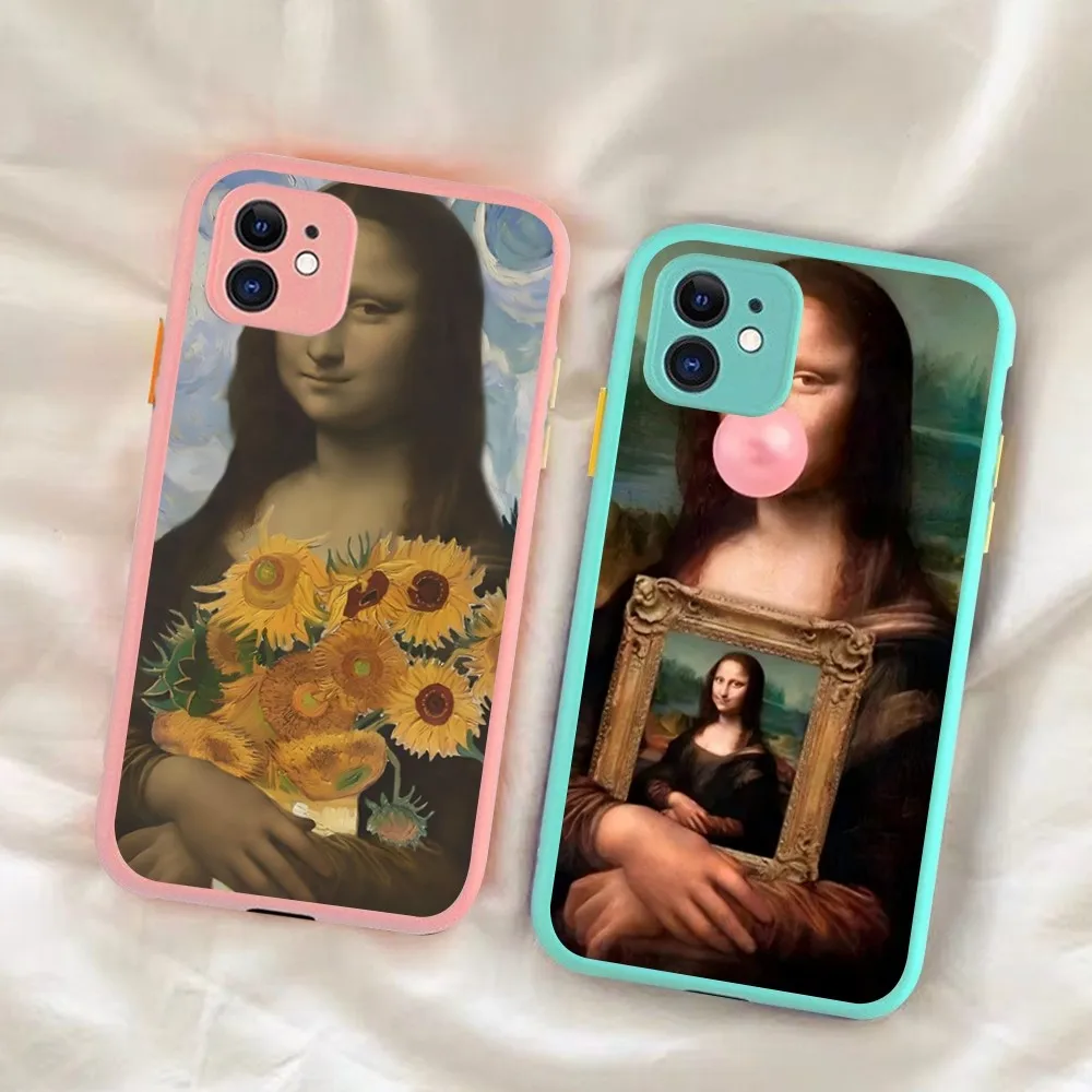 Great Art Aesthetic David Mona Lisa Clear Phone Case for iPhone 14 11 12 13 Mini Pro Max 8 7 Plus X XR XS MAX Translucent M