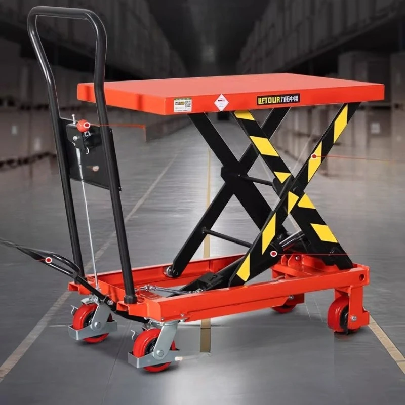 Mobile Hydraulic Lift Trolley Warehouse Transporting Lift Trolley Small Flatbeds Commercial Furniture Hebebühnenwagen ZY40TC