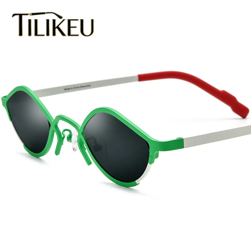 

2026 Fashion Girls Prism Cat-eye Pure Titanium Sunglasses Women Summer Travel Party Beach Sunshade UV400 Polarized Sunglasses