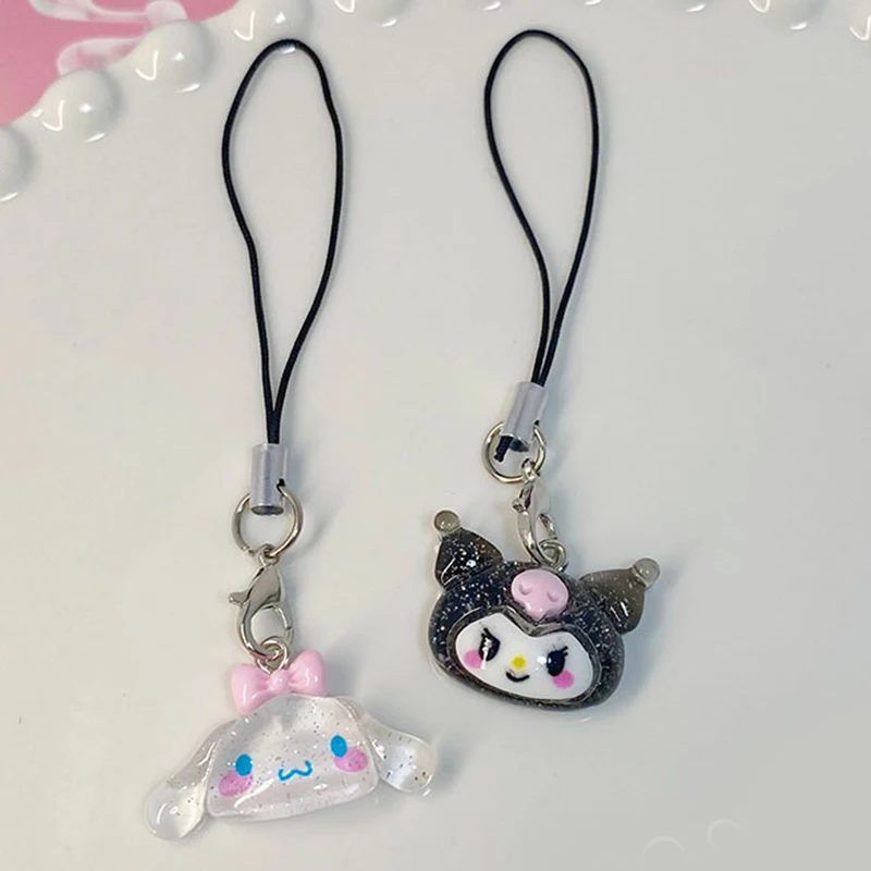 Sanrio Anime Cartoon Cinnamonroll Hello Kitty My Melody Bag Keychain Cute Phone Pendant Girly Items Pendant Rope Decoration