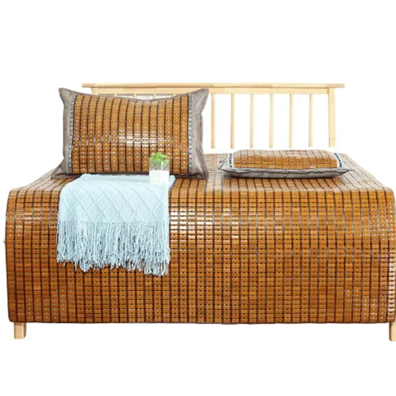 Bamboo Mat Mattresses summer classic double bed folding bamboo mat Hand woven smooth and cool breathable Easy to store and clean