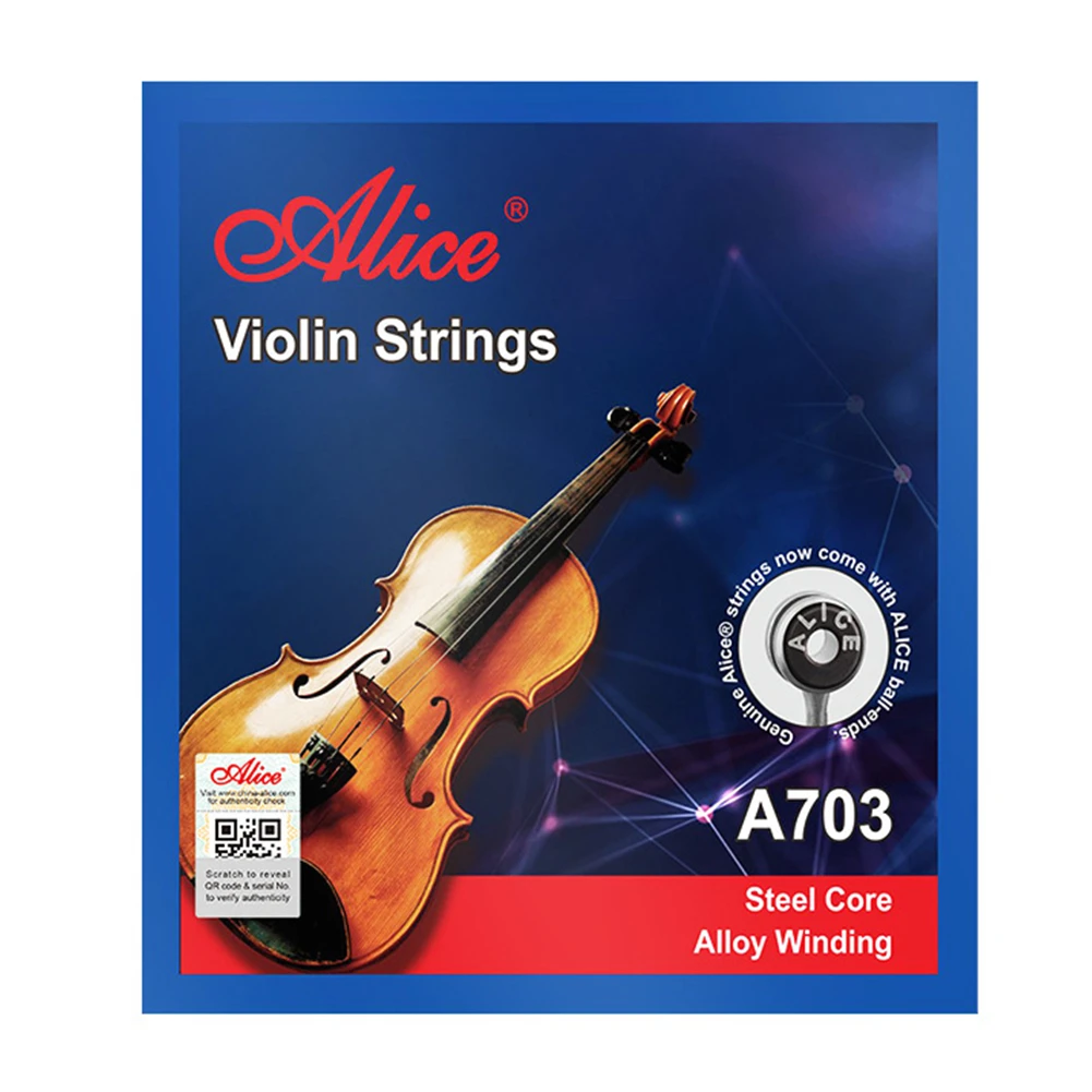 Alice A703 Violin Strings Professional Alloy Wound Silver Steel Violin Strings For 4/4 3/4 Size Stringed Instruments Accessories