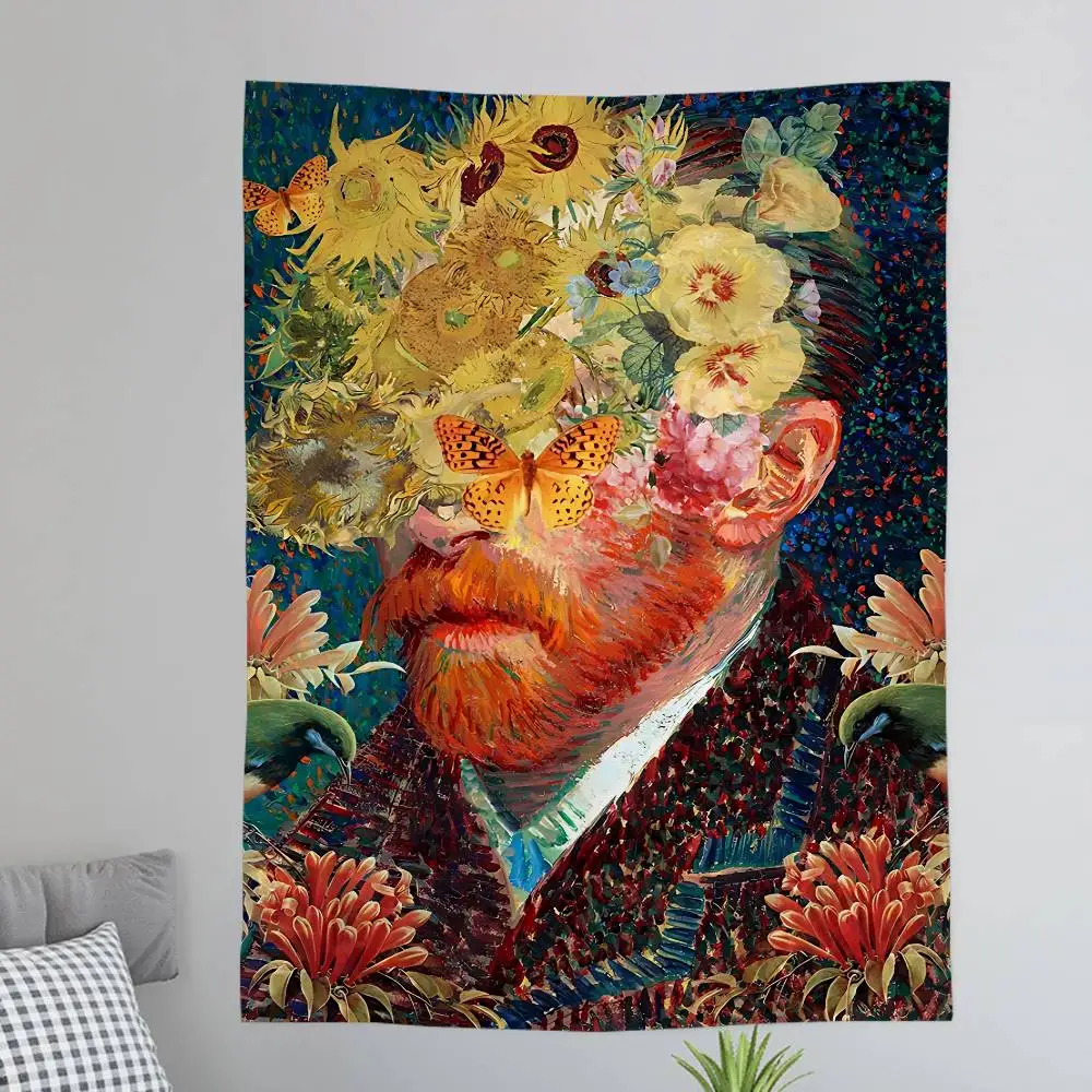 Painter Van Gogh Abstract Art Hippie Wall Hanging Tapestries Bohemian Wall Tapestries Mandala INS Home Decor