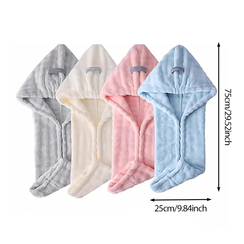 1pc Women Long Hair Quick-Dry Hair Towel Quickly Dry Hat Super Absorbent Soft Bathroom Head Towels Girls Cute Dry Wrap Bonnets