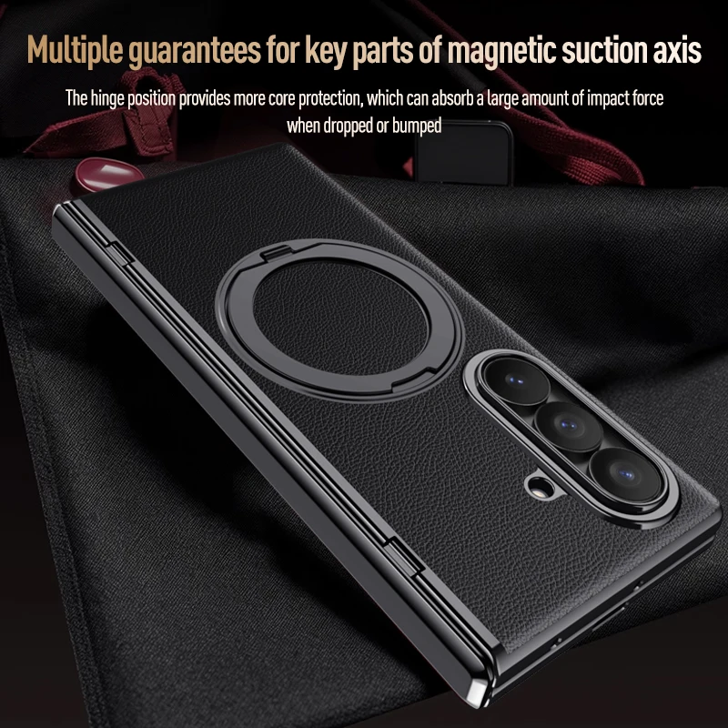 Anti-Shock Impact Resistant Glass Film  Case for Samsung Galaxy Z Fold8 5G Fold 8 Ultra Business Leather Cover