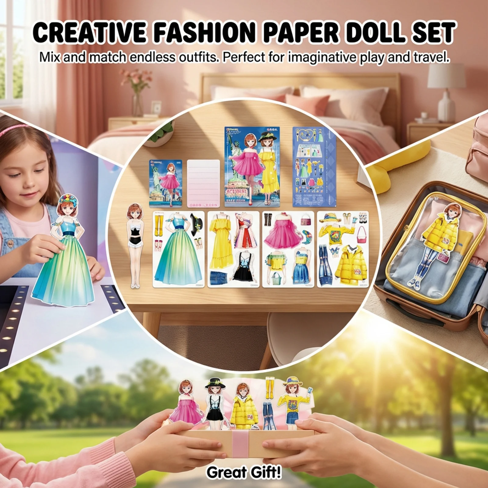 

Магнитная развивающая игрушка-головоломка для девочек: Принцессы, магнитный дизайн, безопасный материал, для путешествий