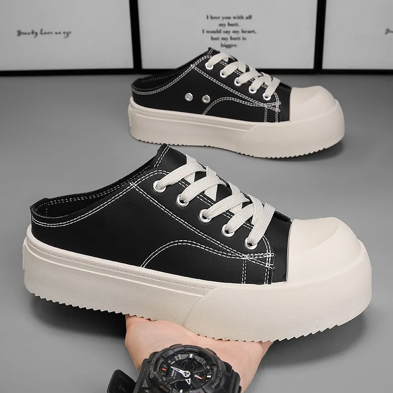 sapatos-para-homem-metade-chinelos-moda-cabeca-grande-sapatos-casuais-homens-de-baixo-top-preguicoso-baotou-chinelos-masculinos-macios-sapatos-de-apoio-grossos-2025