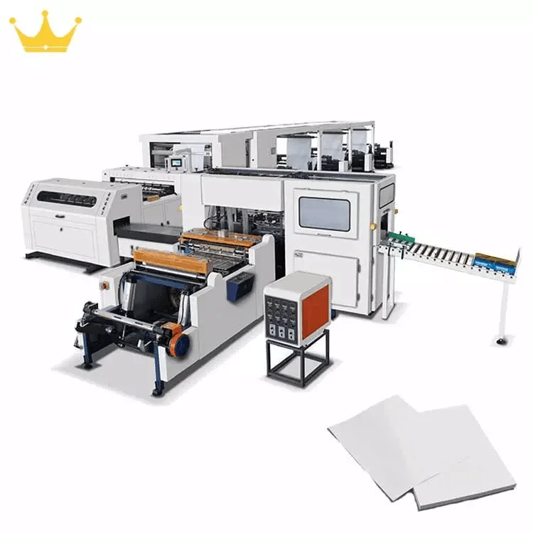 Automatic Stack Paper Cutter A4 Guillotine Trimming Machine High Speed Slitter Rewinder for Roll to Sheet Paper Industrial Cut
