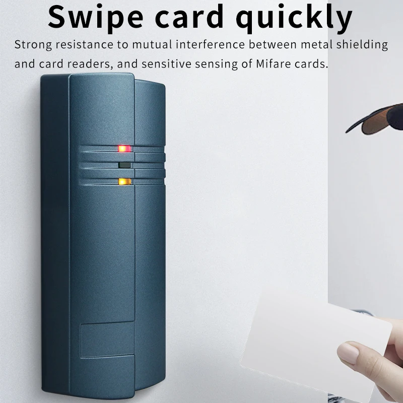 Pembaca RFID IC DC12V 13.56Mhz, Kepala Kontrol Akses NFC Tahan Air, Wiegand26/34, RS232, RS485, Format UART TTL untuk Pintu/Kantor