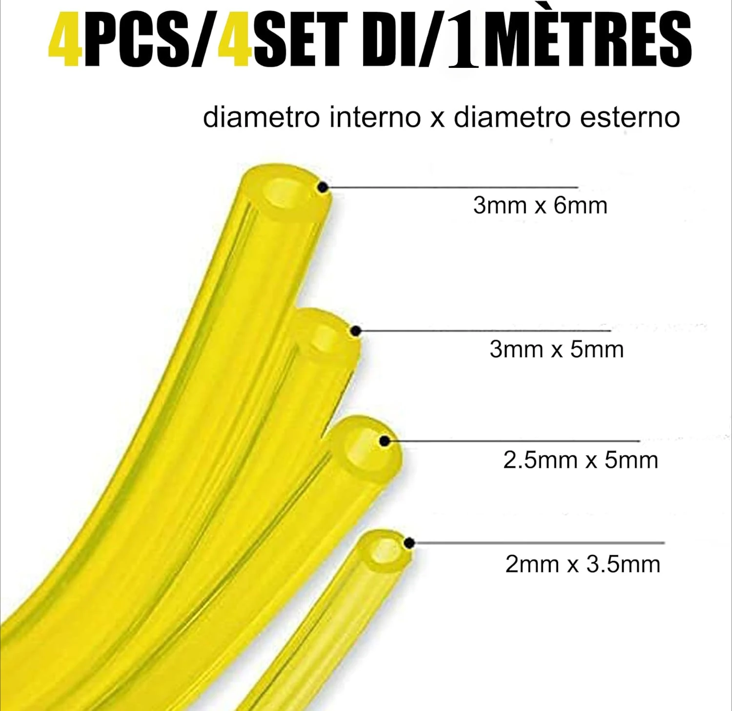 4 مجموعة de1 متر Tuyau de Carburant مرنة مقاومة Durite d'essence pour Souffleur كوبيه الحدود Tronçonneuse Debroussailleuse #1