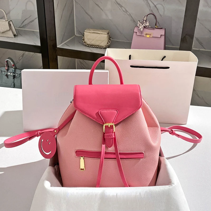 Trend Women Backpack Luxury Designer School Backpack Pink Office Mini Sac A Dos New Shoulder Bag Ladies mochilas para mujer