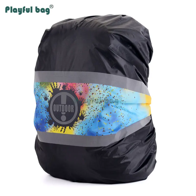 Colorful Backpack Rain Cover 20-45L Reflective pattern Outdoor Hiking Rucksack Waterproof Cover Travel Mountaineer gear AVA160