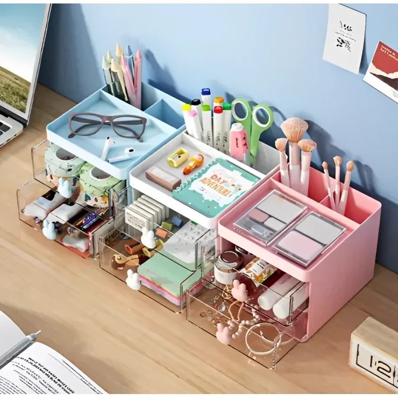 Table Organizer Rabbit Door Clutter Pen Drawer/Makeup Office Multipurpose-Neverdie Store