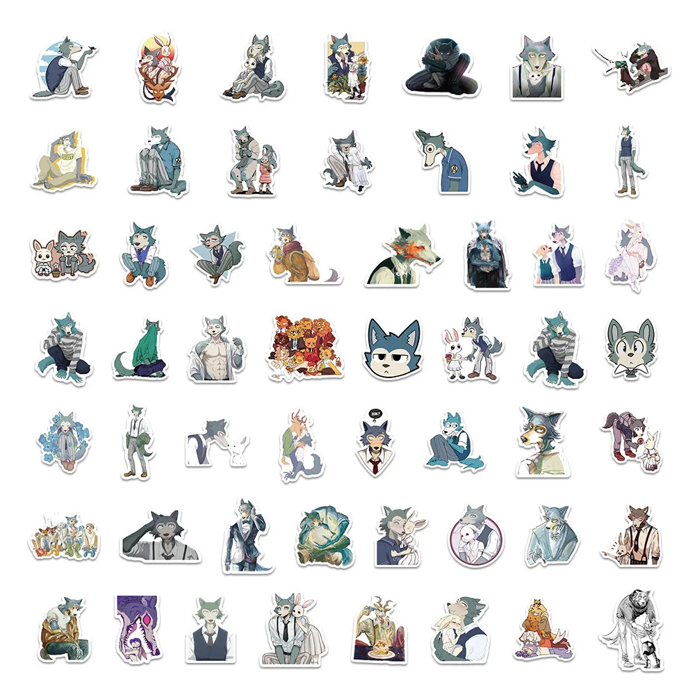 54PCS Cartoon BEASTARS Anime Graffiti Stickers DIY Waterproof Decals Decorative Mobile Phone Case Notebook Children's Toys Gifts