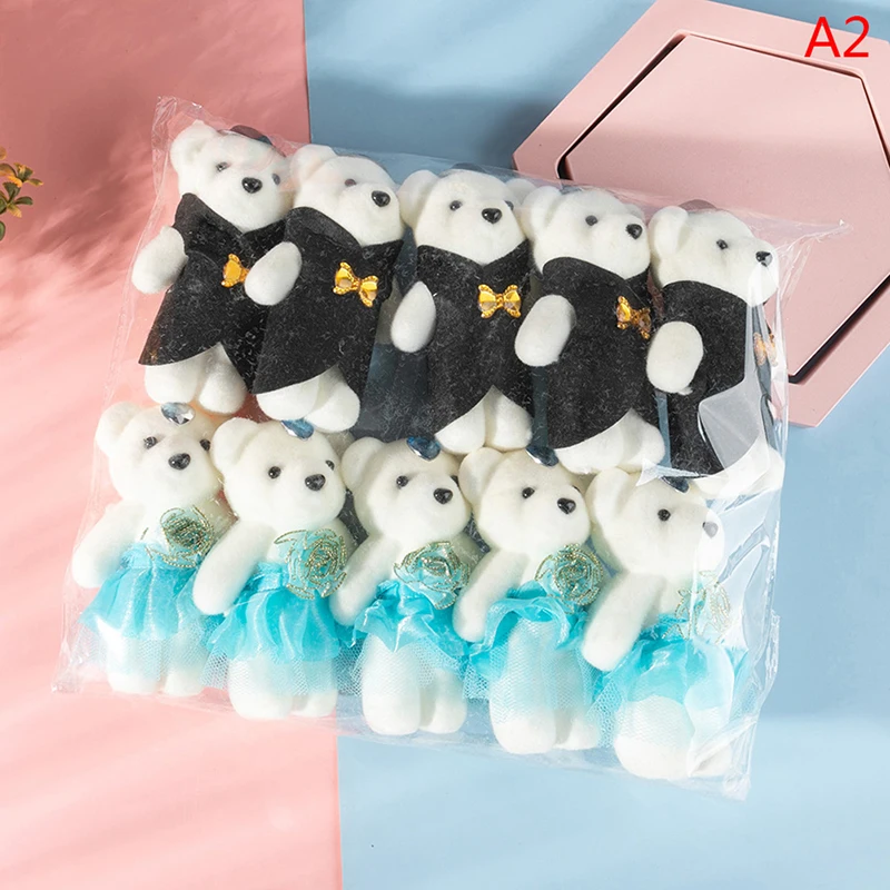 10pcs 11,5 cm Paar Schaum Bär Blumenstrauß Cartoon Puppen Party Hochzeit Dekoration Kinder Geburtstags geschenke Mini Schaum Bär Puppe