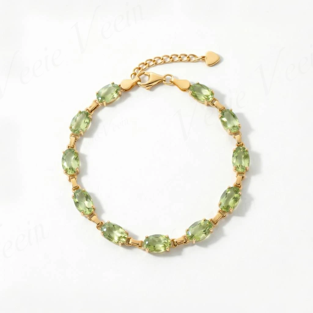 MuShan Jewelry Women'S Natural Sky Blue Topaz Bracelet S925 Sterling Silver Inlaid Peridot  Ruby Mixed Color Gemstones - view 4
