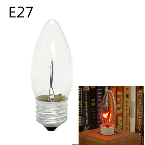 5 قطعة اديسون LED لمبة E14 E27 3 واط C35 C35L التيار المتناوب 220 فولت البرتقال الأحمر مصباح لهب تأثير Blubs المنزل للديكور الإضاءة أمبولة شمعة ضوء