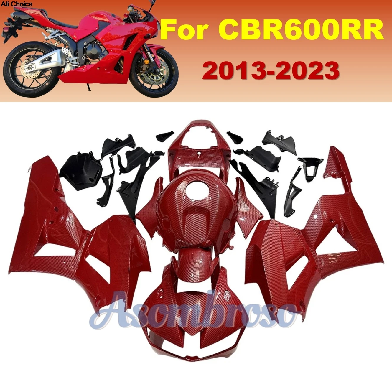 Red Carbon Fiber Fairings for HONDA CBR600RR 2013-2023 CBR 600 RR 2022 2020 2019 2018 2017 2016 2015 F5 Plastic kit