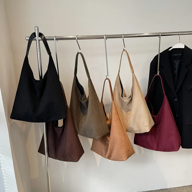 Bolsas de ombro de camurça falsa de grande capacidade com zíper versátil 2025 bolsas de alta qualidade para mulheres bolsas femininas simples de deslocamento