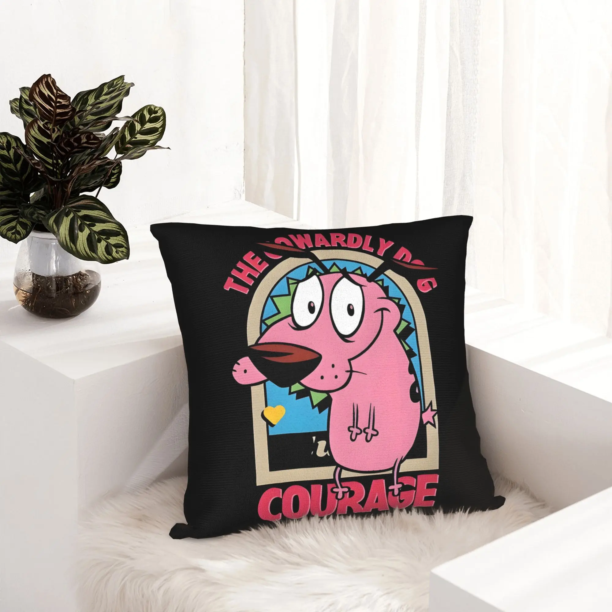 Courage Dog Beagle Pillow for Living Room Cartoon Cobarde Nordic Cushion Cover Square Pillowcase