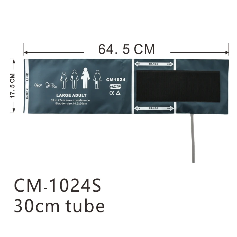 Extra Large Adult Arm Blood Pressure Cuff, Single Tube, Nylon Oxford Patient Monitor NIBP Cuff