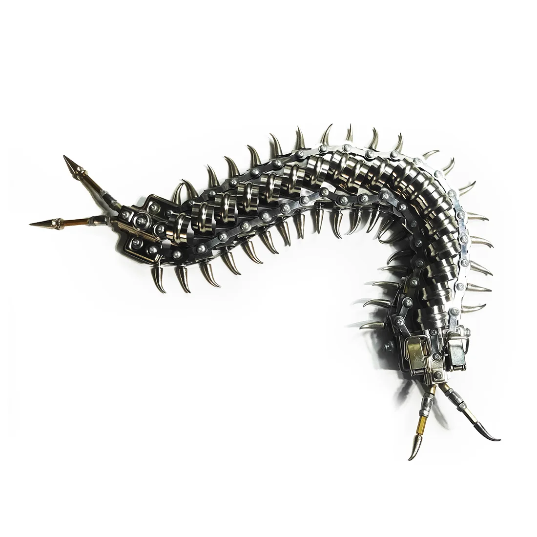 

DIY Movable Metal Centipede Model Kit Mechanical 3D Puzzle Model Kit Diy Assembly Toy for Kids Adults Creative Gift - Silver