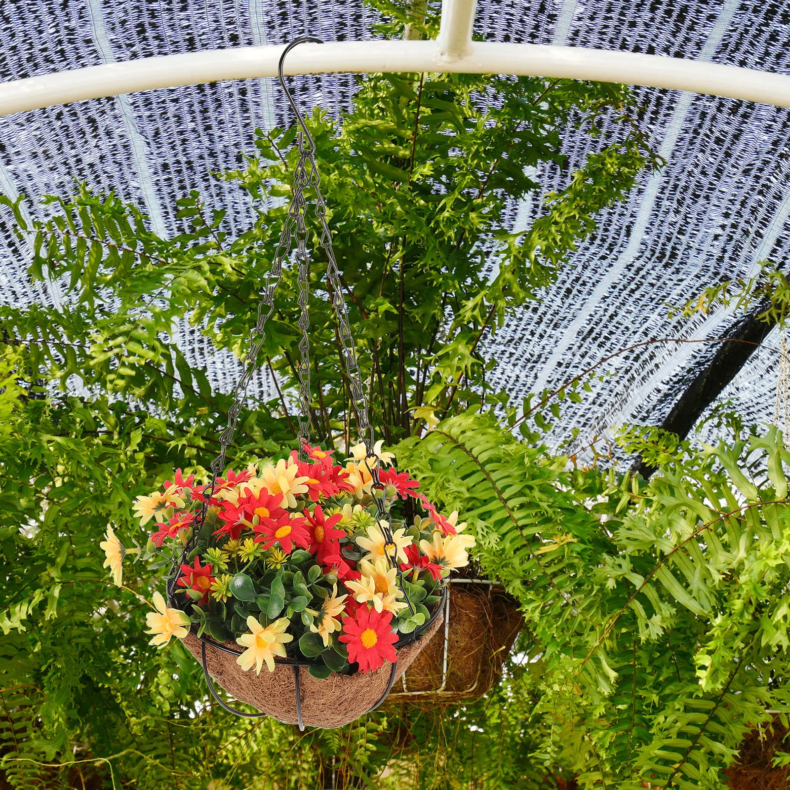 

Premium Coconut Fiber Flower Basket Outdoor Plant Pot Hanger Natural Atmosphere Artificial Flowers Hanging Decor Yard