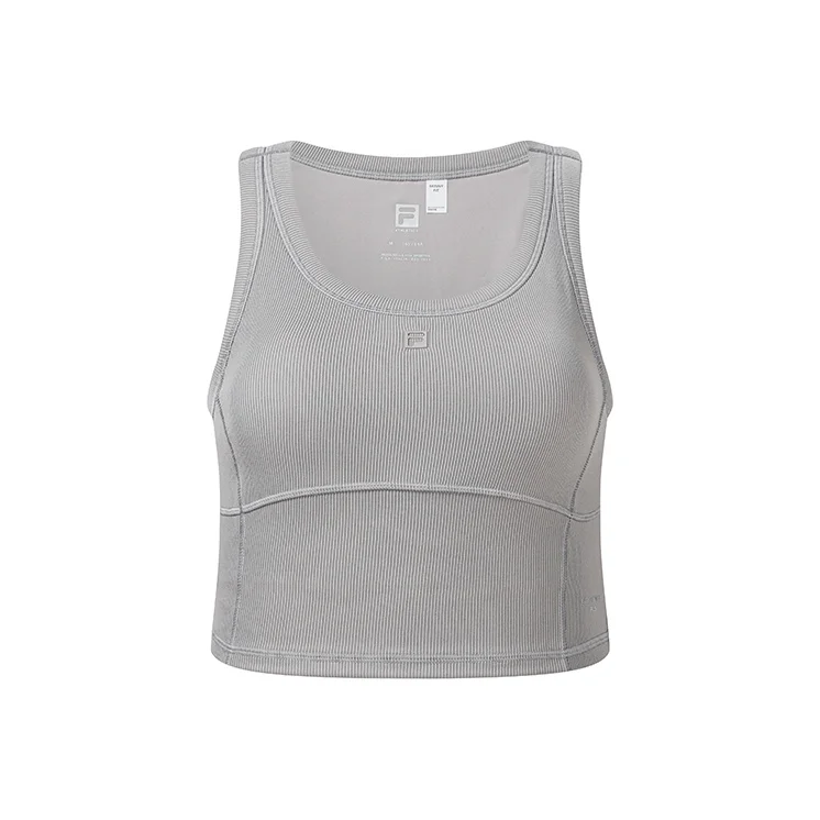 FILA Fitness Sleeveless Sports Shirts Women's Zinc Finish U Neck Moderate Nipped In Waist A11W631109FPU